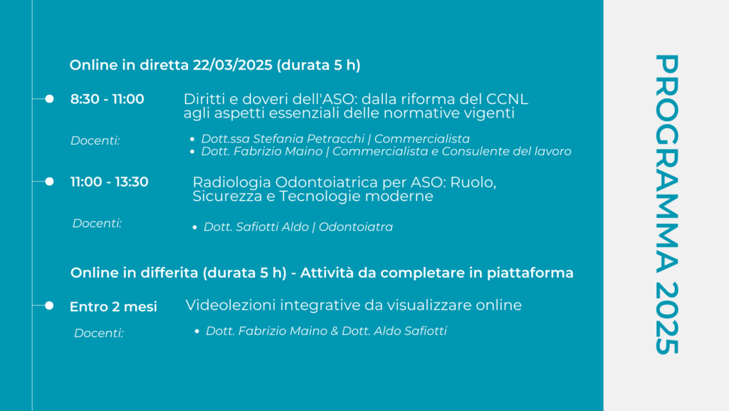 corso di aggiornamento ASO 2025 online
