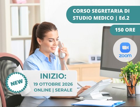 Corso Segretaria di Studio Medico serale e online a ottobre 2026